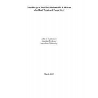 Metallurgy of Steel for Bladesmiths & Others